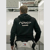 APX GP F1 Brad Pitt Black Hoodie Jacket Jacket unisex detail view 7 | Dash Racegear — Brad Pitt Wearing APX GP F1 Hoodie Jacket – F1 Movie Outfit