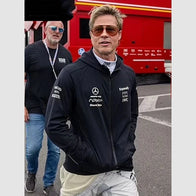 APX GP F1 Brad Pitt Black Hoodie Jacket Jacket unisex detail view 2 | Dash Racegear — Brad Pitt’s Formula 1 APX GP Hoodie Jacket – Must-Have Fashion