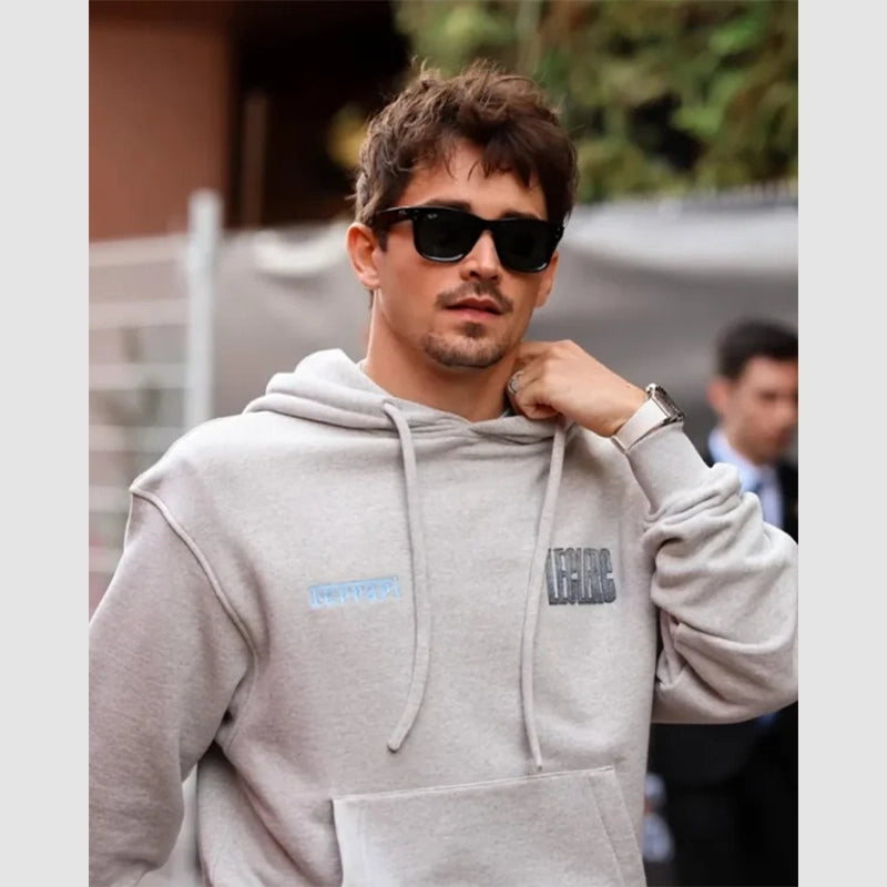 Charles Leclerc F1 Grand Prix Of Monaco Hoodie Hoodie unisex front product view | Dash Racegear — Monaco F1 GP Hoodie – Charles Leclerc Grey Outfit