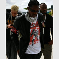 F1 Grand Prix of Miami Travis Scott Leather Jacket Leather Jacket unisex detail view 2 | Dash Racegear — Sleek Grand Prix leather jacket from Travis Scott’s 2025 look