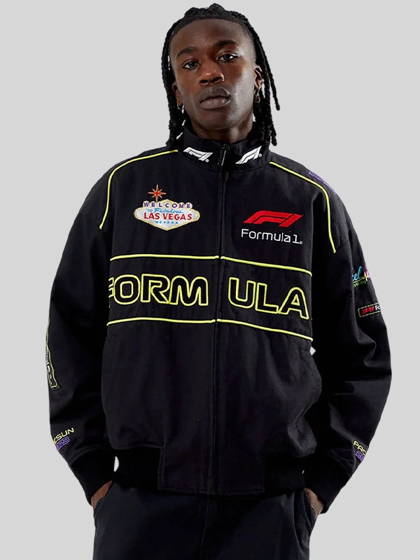 F1 Las Vegas Jacket Jacket unisex front product view | Dash Racegear — Las Vegas F1 Racing Bomber – Rihanna Fashion-Inspired Jacket