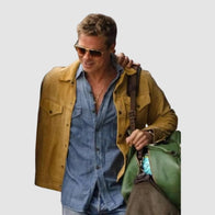 F1 The Movie 2025 Brad Pitt Suede Leather Jacket Leather Jacket unisex detail view 4 | Dash Racegear — Brad Pitt’s screen-worn suede outerwear from F1 The Movie 2025