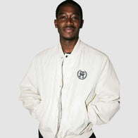 F1 The Movie 2025 Damson Idris White Jacket Jacket unisex detail view 4 | Dash Racegear — 2025 F1 movie jacket featuring Damson Idris' screen style
