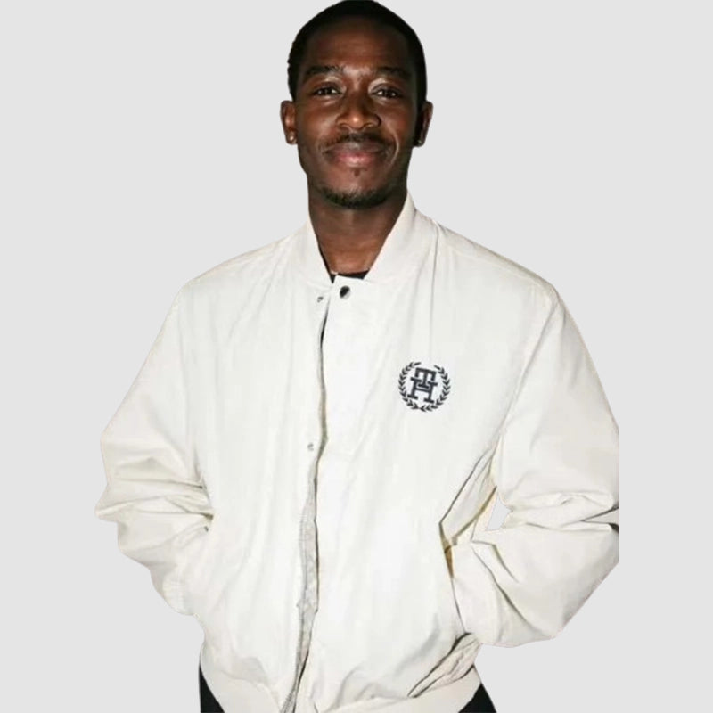 F1 The Movie 2025 Damson Idris White Jacket Jacket unisex detail view 4 | Dash Racegear — 2025 F1 movie jacket featuring Damson Idris' screen style