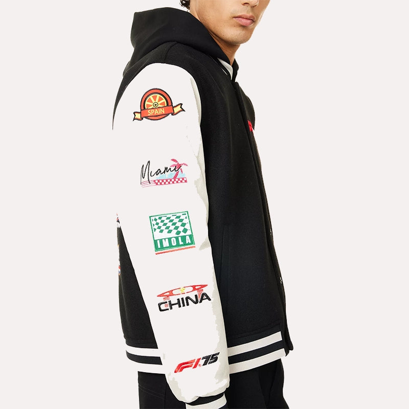Formula 1 F175 Logo Varsity Jacket Varsity Jacket unisex detail view 4 | Dash Racegear — Varsity Streetwear – Formula 1 F175 Logo Edition