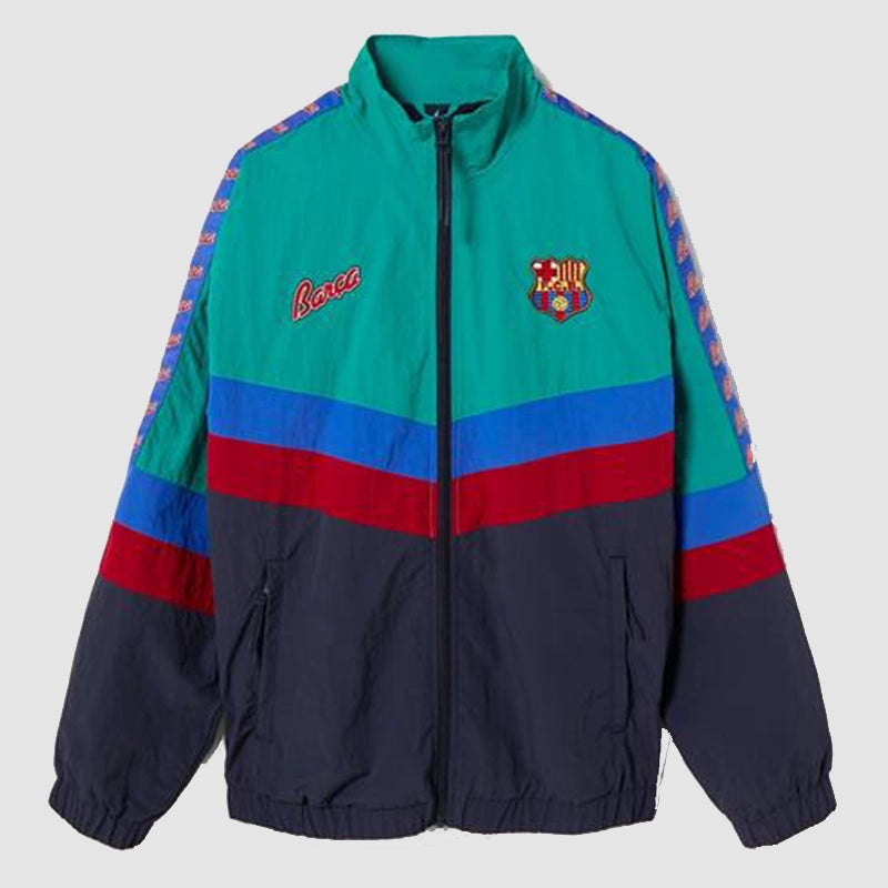 FC Barcelona Retro Jacket Jacket unisex front product view | Dash Racegear — Vintage-look FC Barcelona jacket from legacy collection
