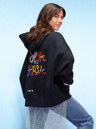 FC Barcelona x Olivia Rodrigo x Spotify Hoodie Hoodie unisex detail view 3 | Dash Racegear — Spotify x Nike FC Barcelona x Olivia Rodrigo 2026 black pullover hoodie, unisex music-football collab streetwear