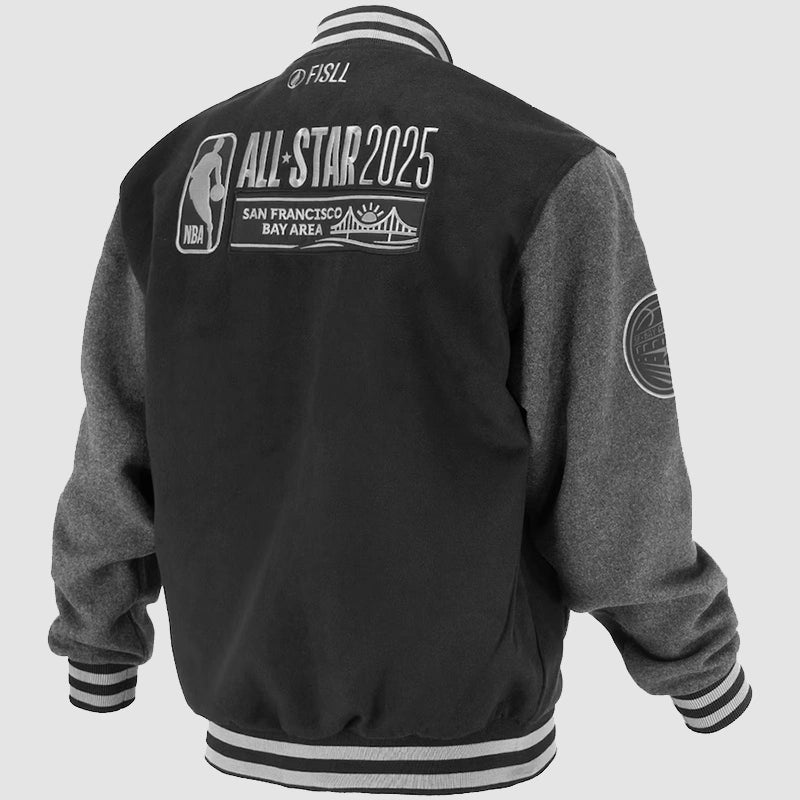 FISLL Black 2025 All-Star Game Varsity Jacket Varsity Jacket unisex detail view 3 | Dash Racegear — FISLL NBA 2025 Jacket – All-Star Game Varsity Look