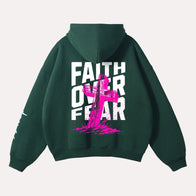 Dash Racegear Graphic Vibes Faith Over Fear Hoodie Hoodie unisex front product view | Dash Racegear — Dash Racegear Faith Over Fear Hoodie with Bold Graphic Vibes