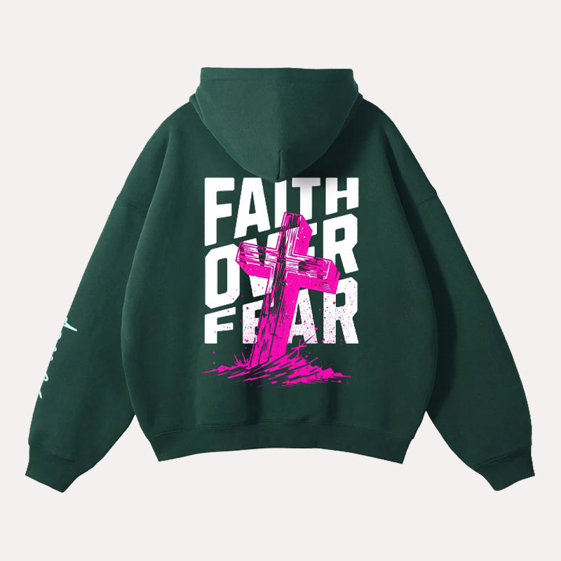 Dash Racegear Graphic Vibes Faith Over Fear Hoodie Hoodie unisex front product view | Dash Racegear — Dash Racegear Faith Over Fear Hoodie with Bold Graphic Vibes
