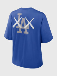 KAWS x MLB Los Angeles Dodgers T-Shirt Shirt unisex detail view 3 | Dash Racegear — Royal blue KAWS x MLB Dodgers Nike boxy T-shirt featuring Fanatics Fest style and everyday comfort.