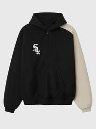 Fear of God ESSENTIALS x White Sox Sport Hoodie Hoodie unisex front product view | Dash Racegear — Half zip hoodie inspired by Chicago White Sox x ESSENTIALS with soft feel and modern casual style.