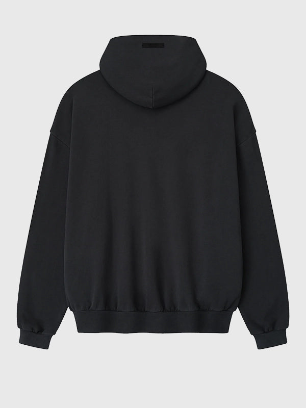 Fear Of God Essentials Black Hoodie Hoodie unisex detail view 2 | Dash Racegear — Black Essentials Fear Of God Pullover Hoodie, unisex, soft and comfortable, perfect for casual or street style.