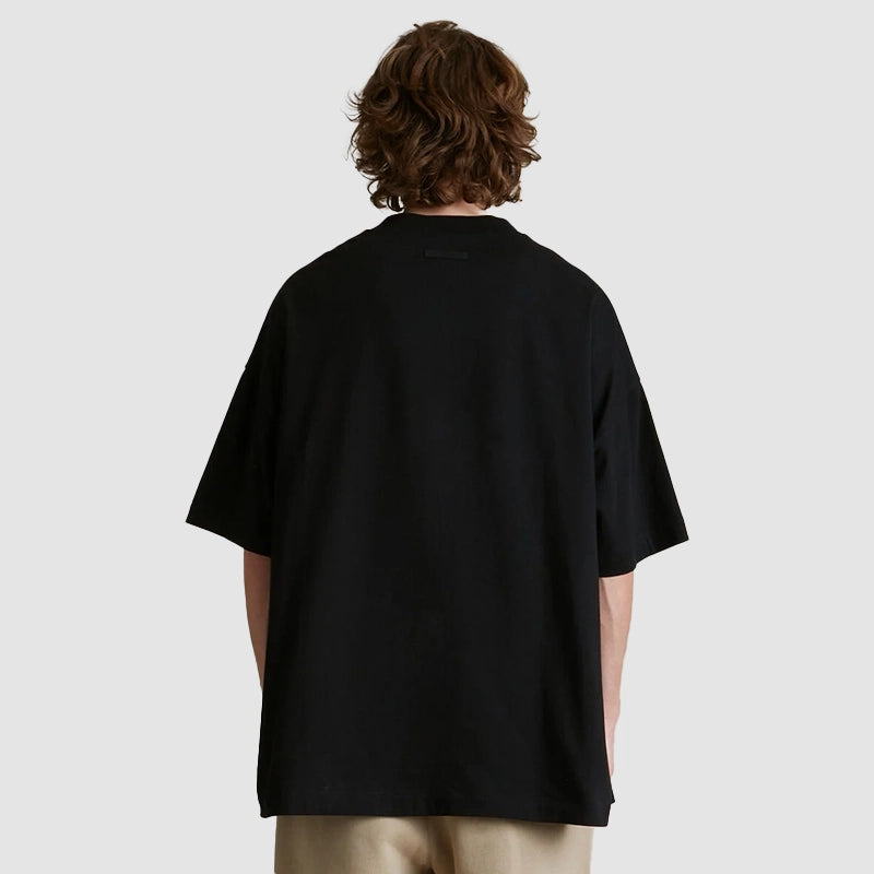 Fear of God Essentials Black University Crew Neck T-Shirt Shirt unisex detail view 3 | Dash Racegear — Black Crew Neck T-Shirt – Essentials by Fear of God