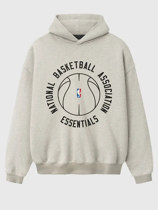 Fear of God NBA X Barkley Hendricks 90s Hoodie Hoodie unisex front product view | Dash Racegear — Grey Fear of God NBA x Barkley Hendricks 90s fleece hoodie with bold graphic and relaxed unisex fit.