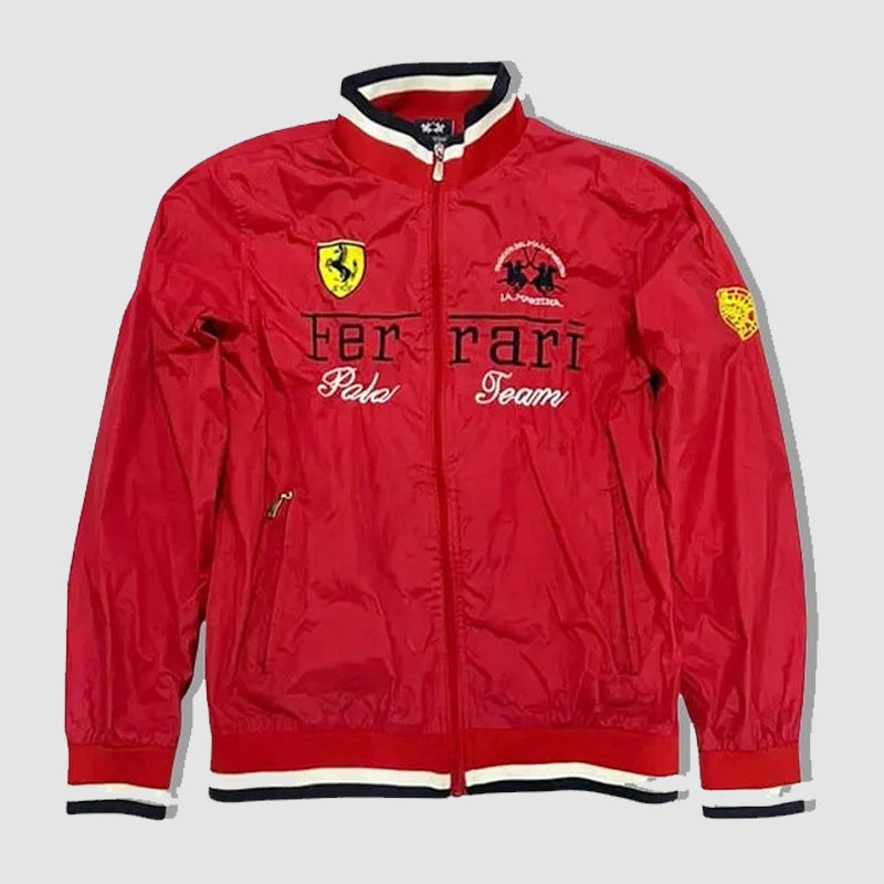 Ferrari La Martina Sports Jacket Jacket unisex front product view | Dash Racegear — La Martina Ferrari Sportswear Jacket – Classic Racing Aesthetic