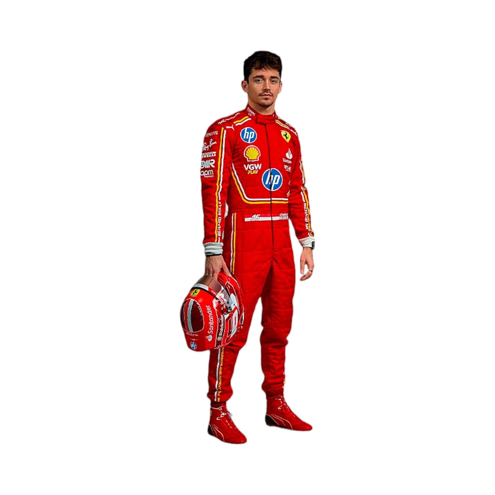 2024 Monaco GP Scuderia Ferrari Hp Charles Leclerc Race Suit KIDS - Dash Racegear Store