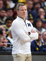 Dusty May Michigan Wolverines Half-Zip Sweatshirt Sweatshirt unisex detail view 3 | Dash Racegear — Clean white Recreation Half-Zip Sweatshirt with Michigan Wolverines detailing and Jordan logo on the sleeve.