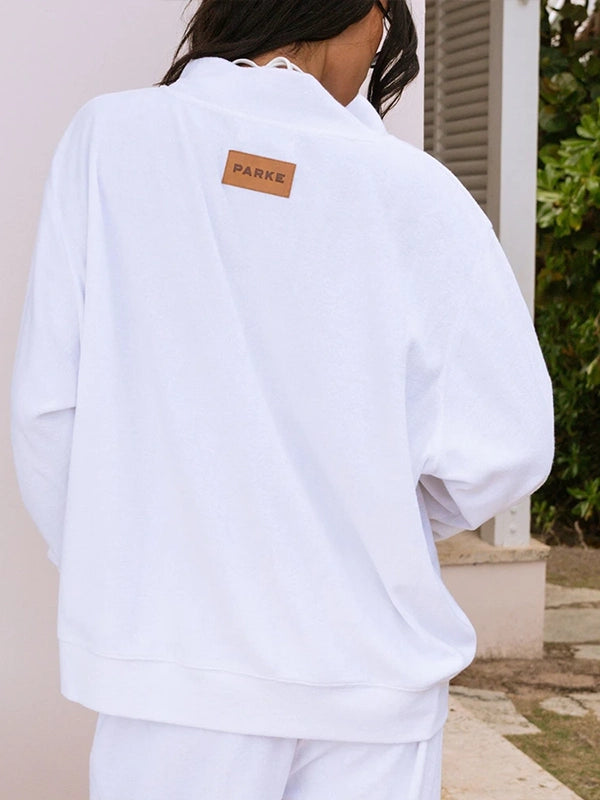 Parke Summerland Towel Terry Mockneck Sweatshirt Sweatshirt unisex detail view 6 | Dash Racegear — A relaxed Parke sweatshirt with mockneck cut and soft terry-style fabric for comfortable casual outfits.