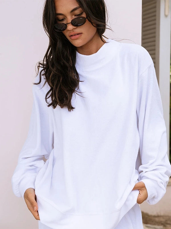 Parke Summerland Towel Terry Mockneck Sweatshirt Sweatshirt unisex detail view 4 | Dash Racegear — Summerland Collection mockneck sweatshirt by Parke with towel terry feel and clean simple styling.
