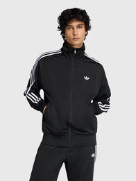Lewis Capaldi Adidas Track Jacket Jacket unisex detail view 6 | Dash Racegear — Unisex black track jacket showcasing Lewis Capaldi 2026 styling with classic Adidas Firebird details.