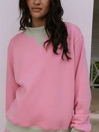 Parke Summerland Two Tone Classic Mockneck Sweatshirt Sweatshirt unisex detail view 2 | Dash Racegear — A relaxed Parke sweatshirt with mockneck design and balanced two color look for casual outfits.