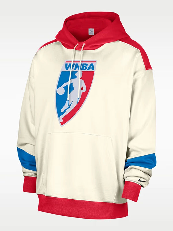 WNBA Legends Nike Basketball Hoodie Hoodie unisex front product view | Dash Racegear — WNBA x Nike Legends Basketball Fleece Pullover Hoodie in Beige, soft fleece for game-day wear