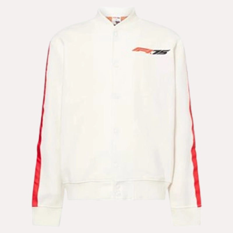 Formula 1 F175 Logo Bomber Jacket Bomber Jacket unisex front product view | Dash Racegear — Sleek Racer Style – Formula 1 F175 Logo Bomber