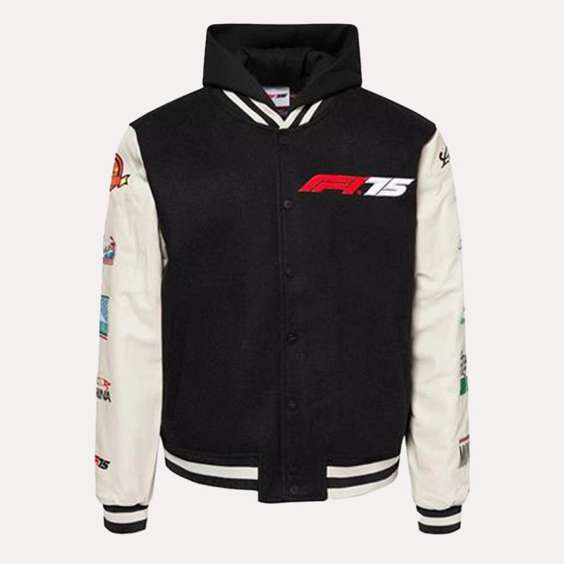 Formula 1 F175 Logo Varsity Jacket Varsity Jacket unisex front product view | Dash Racegear — Limited Drop – Formula 1 F175 Varsity Jacket Release