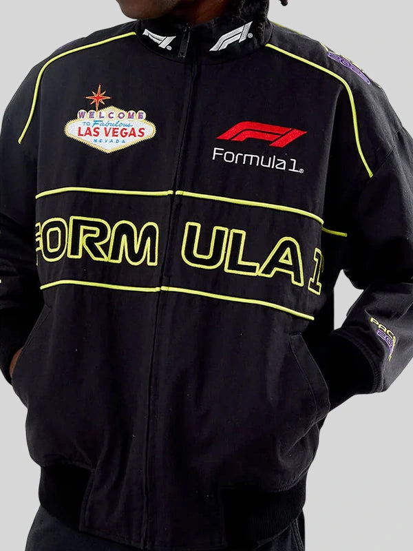 F1 Las Vegas Jacket Jacket unisex detail view 3 | Dash Racegear — Las Vegas F1 Bomber Jacket – Rihanna Inspired Racing Fit