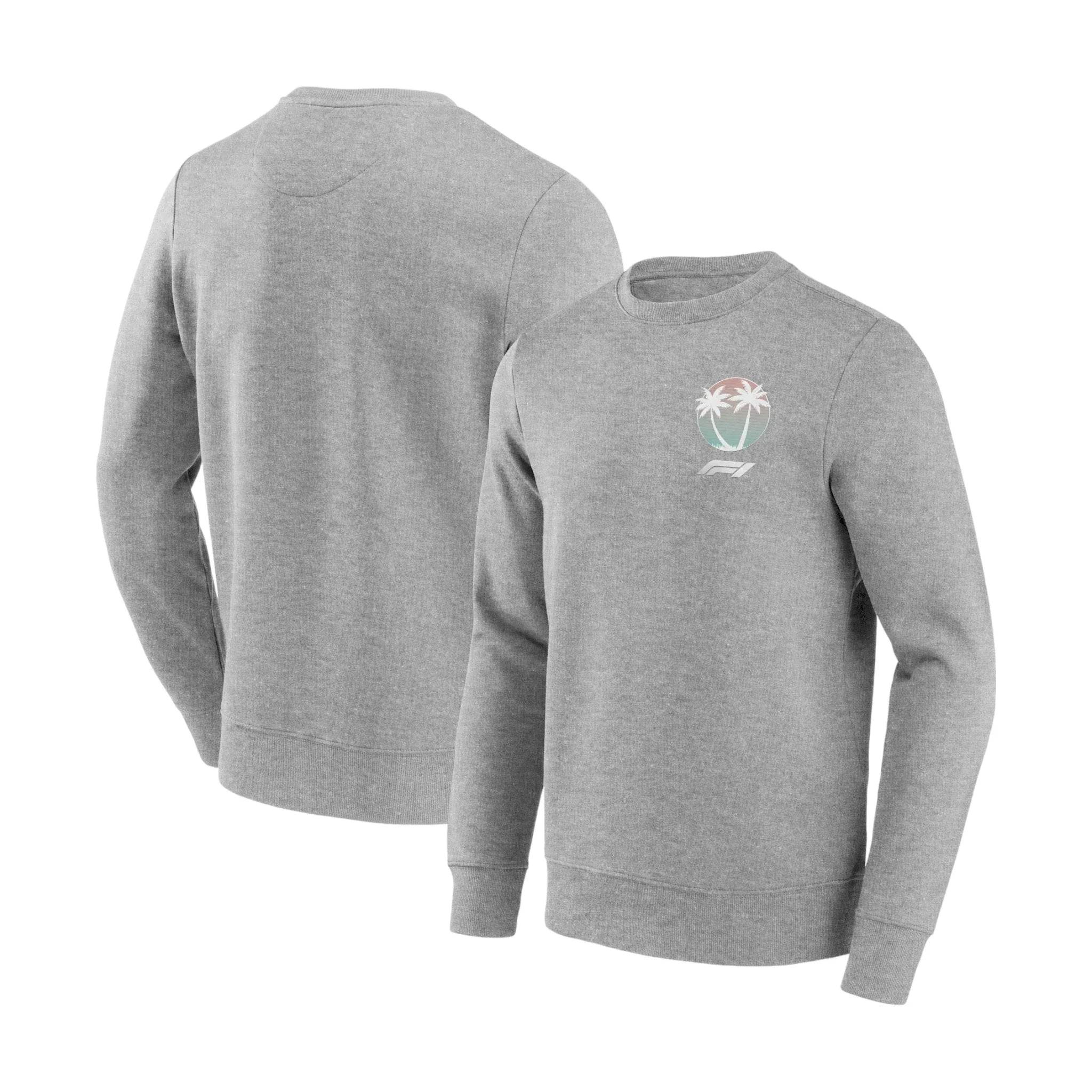 Formula 1 Beach Club Graphic Crew Sweatshirt Sports Gray - 3X - Large