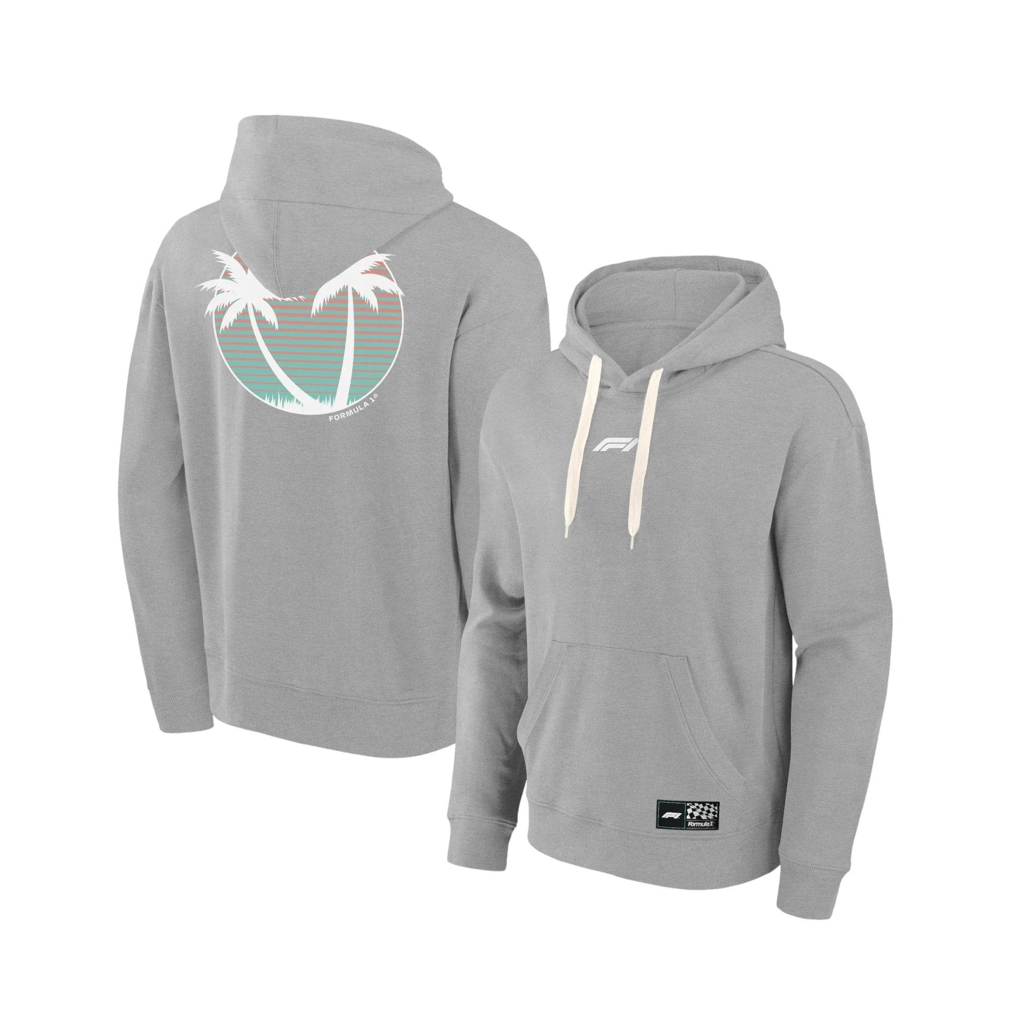 Formula 1 Beach Club Printed Hoodie Gray - 3X - Large