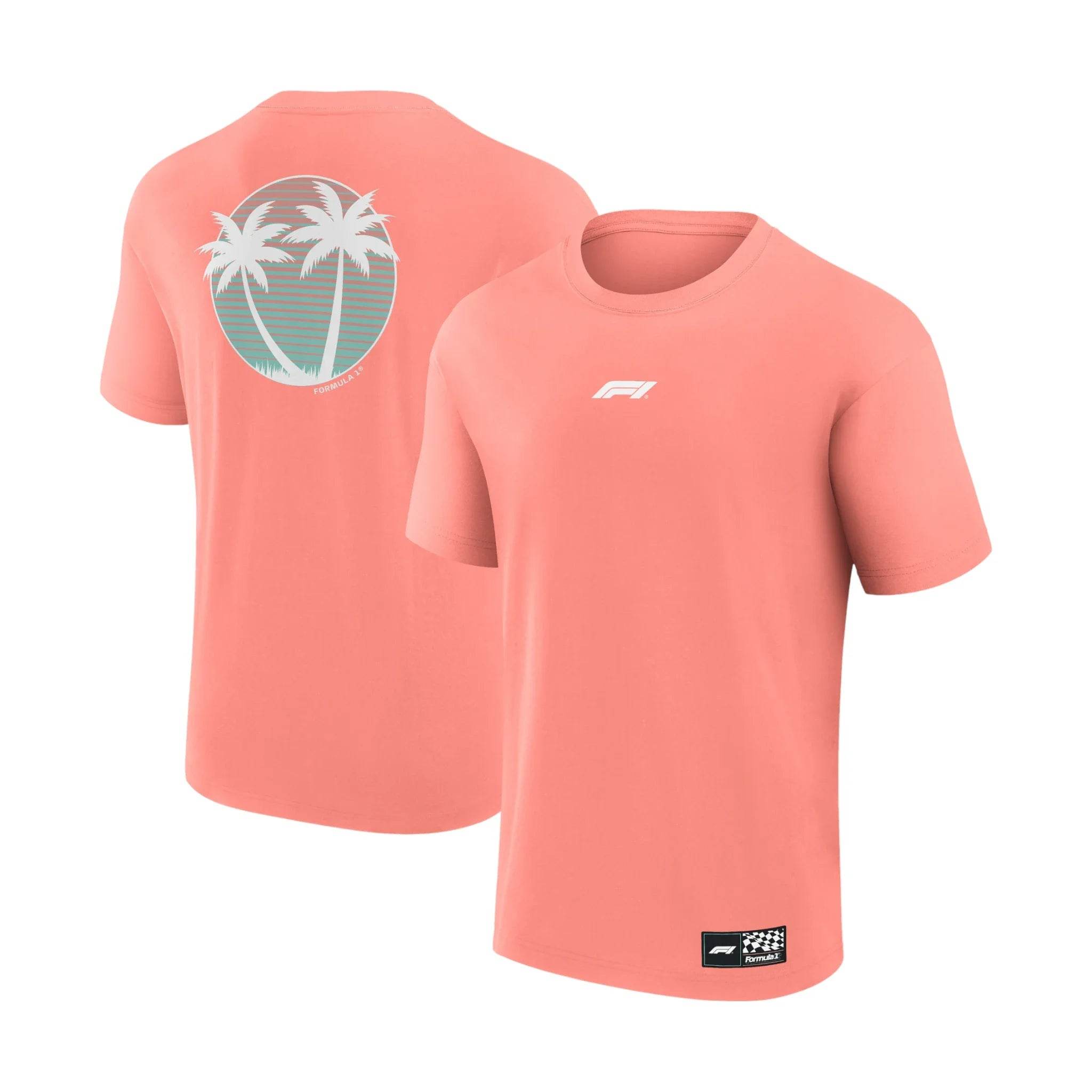 Formula 1 Beach Club Printed T-Shirt Coral - Dash Racegear Store