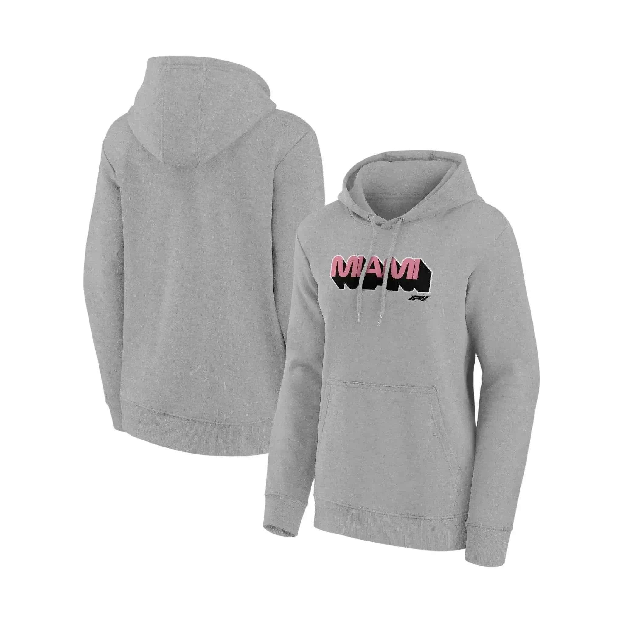 Formula 1 Miami Wordmark Graphic Crew Womens Sweatshirt Sports Grey - 2.0XL