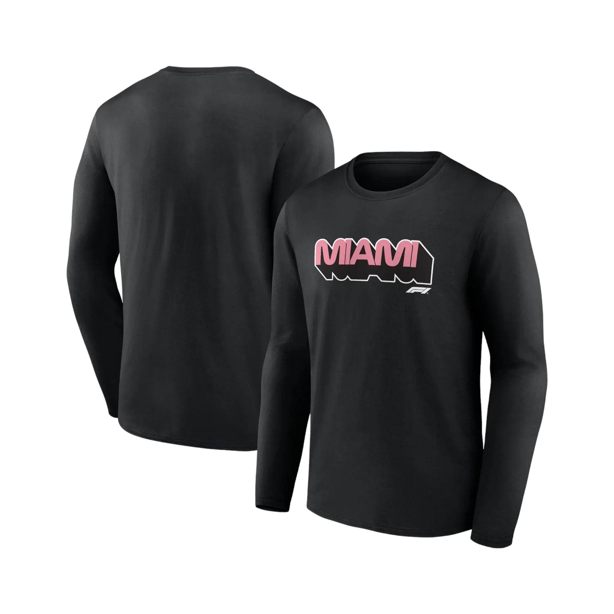 Formula 1 Miami Wordmark Graphic Long Sleeve T-Shirt Black - Dash Racegear Store
