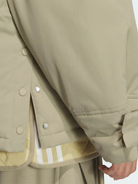 Adidas 3S Padded Jacket Jacket unisex detail view 4 | Dash Racegear — Recreated Adidas premium 3-Stripes oversized padded jacket featuring bold stripe detailing and insulated outerwear design