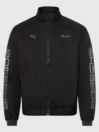 Porsche Legacy x PUMA Pepita Lifestyle Jacket Jacket unisex detail view 2 | Dash Racegear — Unisex PUMA x Porsche Legacy Pepita Lifestyle 2026 Jacket in Black White Taupe with refined automotive fashion influence