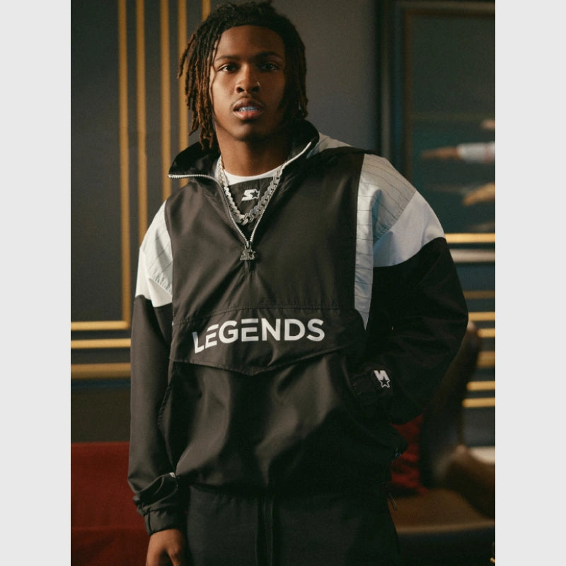 Future Legends Starter Jacket Jacket unisex front product view | Dash Racegear — Future Legends Starter Jacket timeless athletic street style