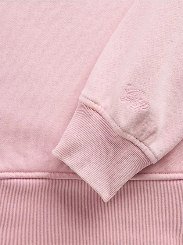 Gap × Summer Fridays Pink Hoodie Hoodie unisex detail view 4 | Dash Racegear — Pink Gap × Summer Fridays Oversized Fleece Hoodie, soft, cozy, and ideal for casual layering.