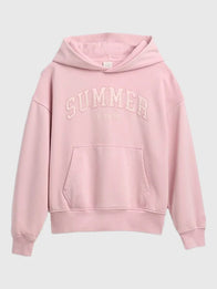 Gap × Summer Fridays Pink Hoodie Hoodie unisex detail view 3 | Dash Racegear — Gap × Summer Fridays Pink Logo Pullover Hoodie, oversized fit and warm fleece for relaxed comfort.