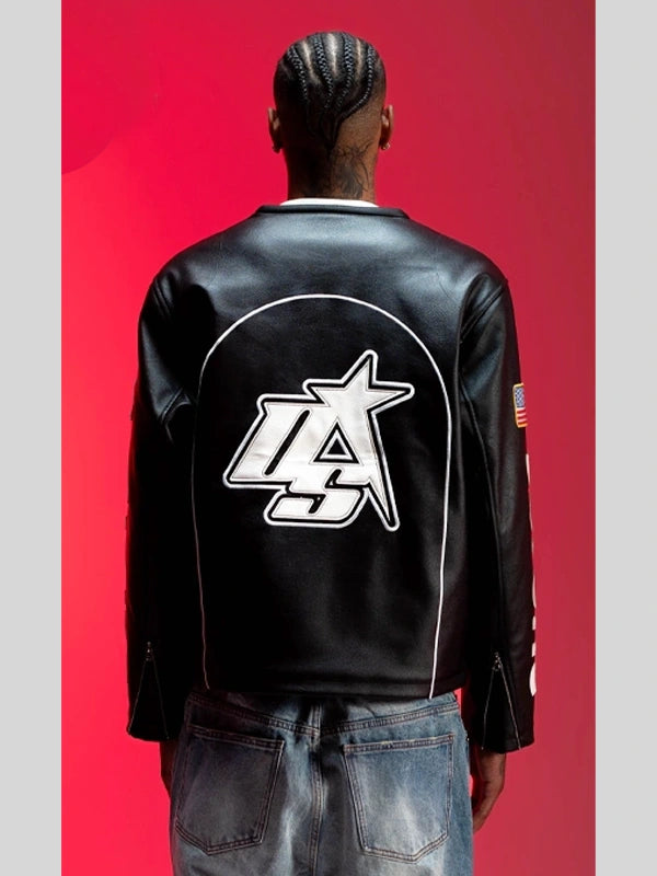 Serene GT Leather Jacket Leather Jacket unisex detail view 5 | Dash Racegear — Serene GT leather jacket in black with twin zippers, built for standout streetwear looks.