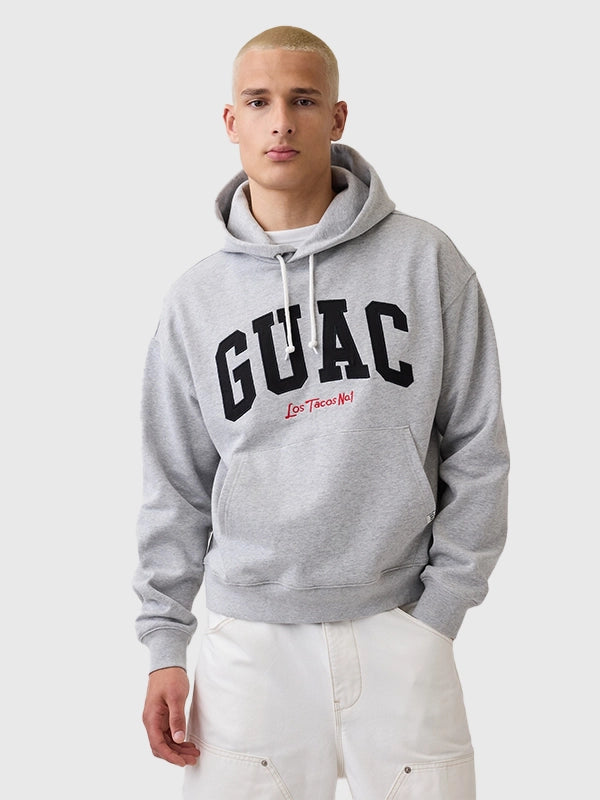 Gap x Los Tacos No. 1 French Terry Hoodie Hoodie unisex detail view 2 | Dash Racegear — Unisex Los Tacos No. 1 x Gap Grey French Terry Oversized Hoodie featuring premium comfort and relaxed everyday streetwear style.