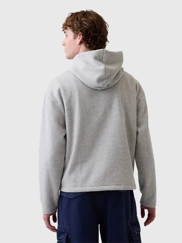 Gap USA Logo Hoodie Hoodie unisex detail view 4 | Dash Racegear — Grey Gap USA oversized fleece hoodie 2026 edition, unisex pullover combining warmth, softness, and everyday casual styling