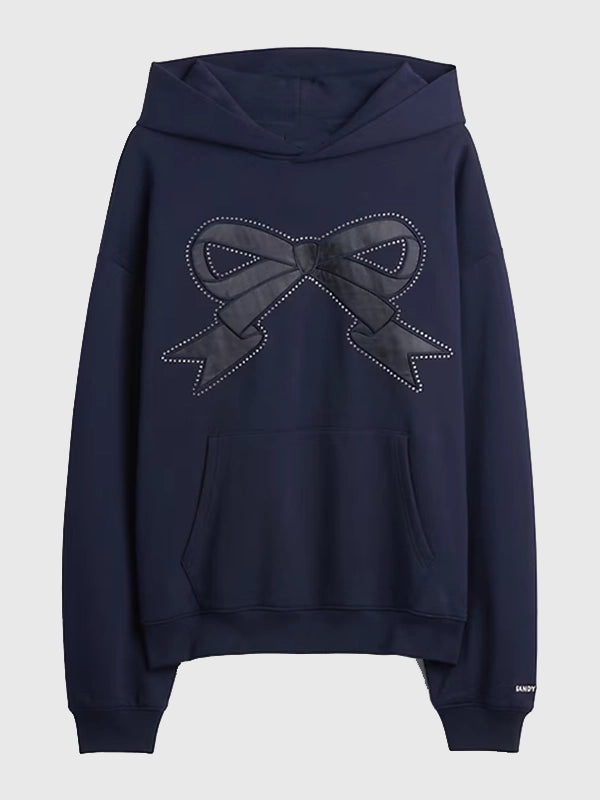 Gap × Sandy Liang Bow Oversized Hoodie Hoodie unisex front product view | Dash Racegear — Trendy Sandy Liang bow hoodie from Gap collab going viral in 2025