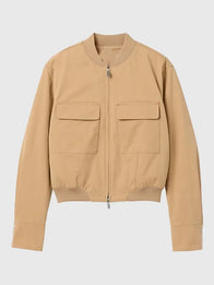 Gap × Victoria Beckham Bomber Jacket Bomber Jacket unisex front product view | Dash Racegear — Victoria Beckham Gap 2026 camel bomber jacket, minimalist outerwear for modern casual fashion looks.