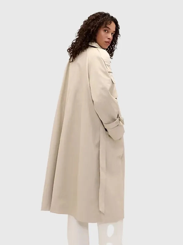 Gap × Victoria Beckham Trench Coat Coat unisex detail view 2 | Dash Racegear — 2026 beige trench coat by Gap x Victoria Beckham, unisex design for elevated casual elegance.