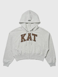 Katseye Gap Hoodie Hoodie unisex detail view 2 | Dash Racegear — Yoonchae Gap x Katseye 2026 oversized grey hoodie, full-zip casual wear for effortless fashion.