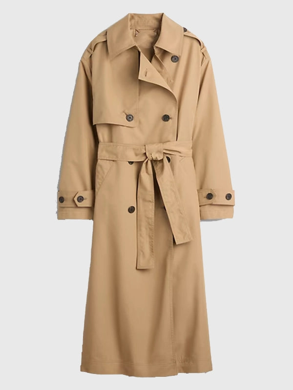 Gap × Sandy Liang Bow-Back Trench Coat Coat unisex front product view | Dash Racegear — Trendy bow-back outerwear from Gap × Sandy Liang capsule drop