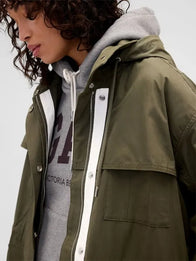 Gap x Victoria Beckham Parka Jacket Jacket unisex detail view 3 | Dash Racegear — Gap x Victoria Beckham 2026 khaki parka jacket, clean utility design for modern streetwear layering.