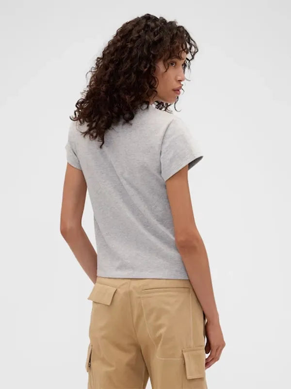 Gap x Victoria Beckham Logo T-Shirt Shirt unisex detail view 3 | Dash Racegear — Gap x Victoria Beckham 2026 grey T-shirt, soft fabric logo tee for everyday streetwear style.
